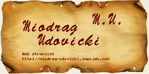 Miodrag Udovički vizit kartica